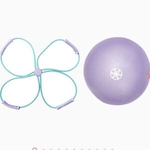 Purple Turquoise Resistance Band & Mini Pilates Ball Set Unisex OS